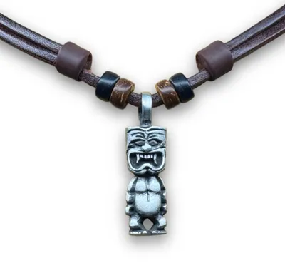 Produktbild von HANA LIMA Tikikette Tiki Halskette Surferkette Freundschaftskette Lederkette Sur