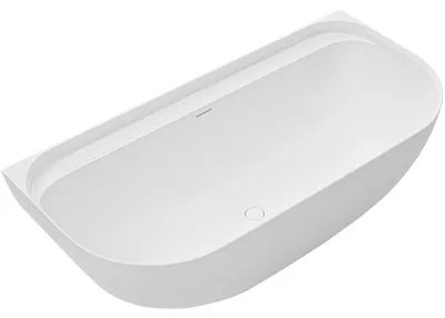 Obrázek produktu pro sklokeramikaO - Volně stojící vana z litého mramoru Valeria, nástěnná - bílá matná - 150x80 cm