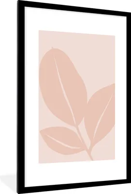 Produktbild von MuchoWow® Gerahmtes Poster Sommer - Blätter - Rosa 60x90 cm - Poster mit Schwarzem Bilderrahmen Wandposter Rahmen Foto Bilder - Dekoration - Wandposter Wohnzimmer - Hochwertig