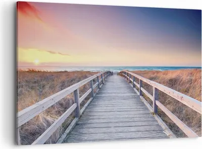Produktbild von Bild auf Leinwand - Leinwandbild - Einteilig - Weg Meer Brücke - 120x80cm - Wand Bild - Wanddeko - Wandbilder - Leinwanddruck - Bilder - Wanddekoration - Leinwand bilder - Wandbild - AA120x80-4948