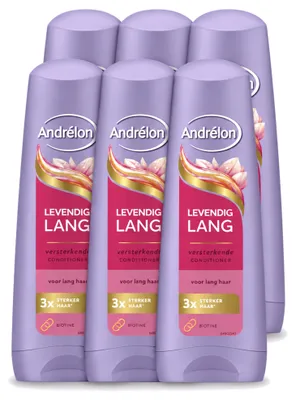 Imagen del producto de 6 x Acondicionador Andrélon Levendig Lang - 200 ml - Paquete económico - 6 unidades