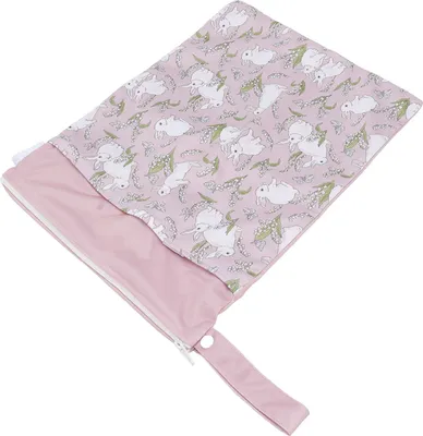 Produktbild von 2 Stück hängende Wickeltasche, wasserdicht, Doppeltaschen, Reißverschluss, Baby-Kleidung, Aufbewahrung, Kaninchen