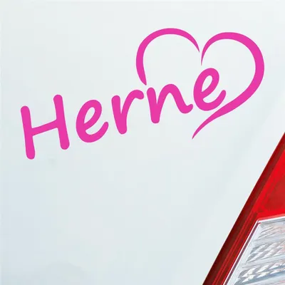 Produktbild von Auto Aufkleber Herne Herz Stadt City Liebe Love Heimat 18x8 cm Pink Sticker Heckscheibenaufkleber
