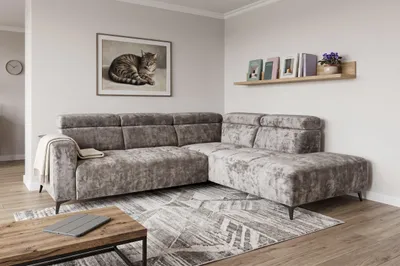 Image de Une icône du confort moderne : canapé d'angle « Velvet », fonction relax électrique, appuie-tête réglables, port USB