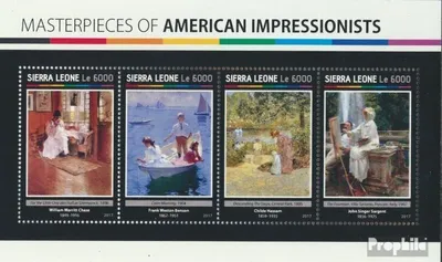 Produktbild von Briefmarken Sierra Leone 2017 Mi 8085-8088 Kleinbogen (kompl. Ausg.) postfrisch Amerikanische Impressionisten