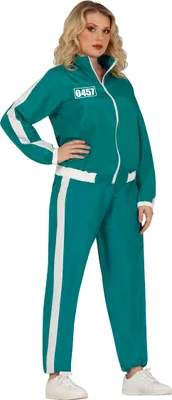Produktbild von Film Und Sport Retro Jogginganzug Kostüm Karneval 80er Jahre Outfits Damen Vintage Style Freizeitanzüge Kleidung, Größe: 44 - 46 (XL) Farbe: Grün