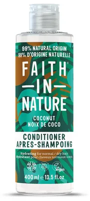 Imagen del producto de Faith In Nature, coco, acondicionador para el cabello, hidratante y suavizante, 400 ml