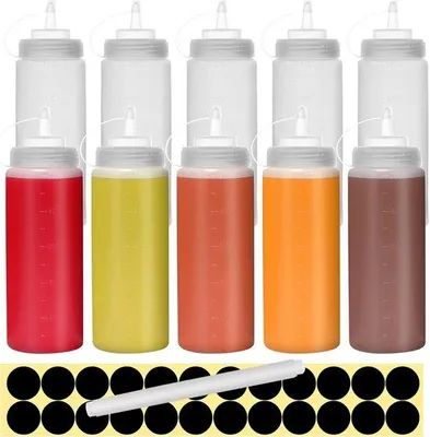 Productafbeelding van Squeeze flessen 500ml - plastic - lekvrije ontwerp - ideaal voor sauzen