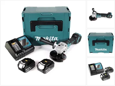 Produktbild von Makita DGA 517 RMJ Akku Winkelschleifer 18 V 125 mm Brushless + 2x Akku 4,0 Ah + Ladegerät + Makpac