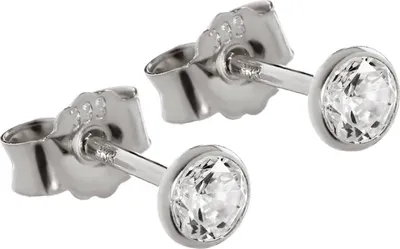 Produktbild von Paar Damen Herren Ohrstecker Weiß Gold 333er Zirkonia 4,0mm 3751