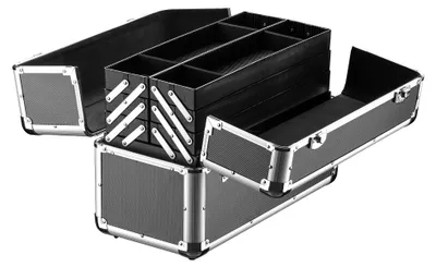 Produktbild von Wiltec Alu Transportkoffer, Aufbewahrungskoffer mit 2 Schlüsseln, Universalkoffer für Werkzeug, Hobby, Arbeit, Mehrzweckkoffer mit Innenaufteilung