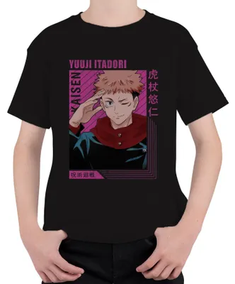 Obrázok produktu pre Jujutsu Kaisen Yuji Itadori Anime Manga Darčekový fanúšik Retro Uni detské tričko, čierna, 128