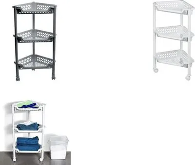 Produktbild von plast team Aufbewahrungs-Trolley, mit 3 Körben, weiß