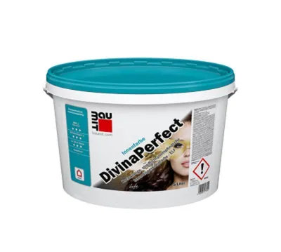Produktbild von BAUMIT DivinaPerfect Dispersionsfarbe ELF Wandfarbe Farbe weiß innen 12,5 Liter G4 stumpfmatt, R Klasse 1, H10-Klasse 1, Lösemittel- & weichmacherfrei