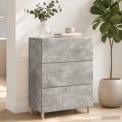 Zdjęcie produktu dla Komoda z szufladami vidaXL, kolor szary betonowy, 66 x 34,5 x 90 cm, materiał drewnopochodny