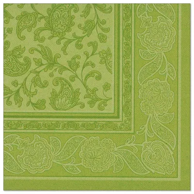 Produktbild von 50 Papstar Servietten ROYAL Collection 1/4-Falz 40 cm x 40 cm olivgrün Ornaments 81746