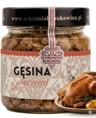 Zdjęcie produktu dla Gęsina pieczona 180g - Schronisko Bukowina
