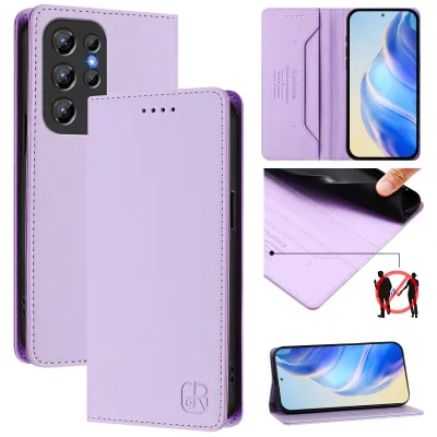 Image de Etui en cuir pour Oukitel C1 / C1 Pro, étui à rabat avec fentes pour cartes, portefeuille et support Violet