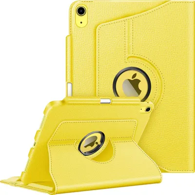 Produktbild von Fintie Hülle für iPad 11 Generation 11 Zoll 2025 (A16), iPad 10 Generation 10.9 Zoll 2022 mit Pencil Halter - Schutzhülle Cover mit 360 Grad drehbarem Ständer und Auto Schlaf/Wach, Gelb