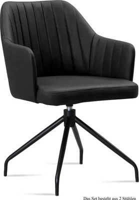 Produktbild von Armlehnstuhl drehbar (2er-Set) Dorena 58x81x60 Schwarz/Anthrazit