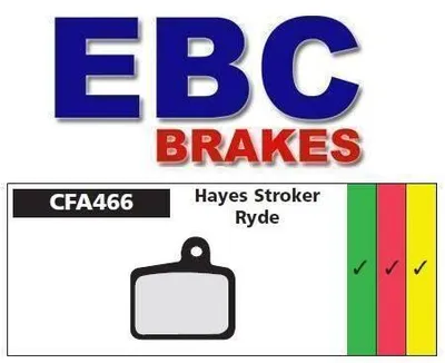 Productafbeelding van EBC Redstuff remblokken voor fietsen, geschikt voor Hayes Dyno, Radar, Stroker en Ryde remmen, voor downhill en enduro