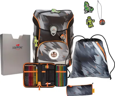 Produktbild von DerDieDas Schulranzen Set 5-TLG. ErgoFlex Easy Exklusiv LED Cyber Dino 2023