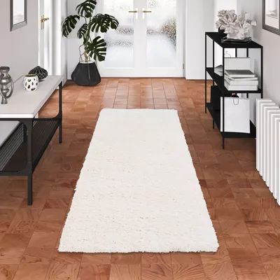 Produktbild von Luxus Hochflor Shaggy Teppich Läufer Dream Beige, Größe:80x320 cm