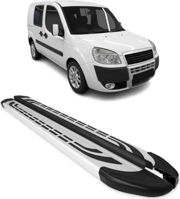 Image de Marchepieds Latéraux pédale pour Fiat Doblo 2000-2010 L1 Aluminium Gris 2Pcs