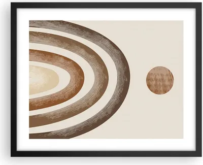 Produktbild von Gerahmtes Poster - Schwarzer Rahmen - Stück geometrisch Boho - 50x40 cm - Wand Bild - Wanddeko - Wandbilder - Kunstposter - Wandposter - Bilderrahmen - Bilder - Kunstdruck - P2BAA50x40-4841