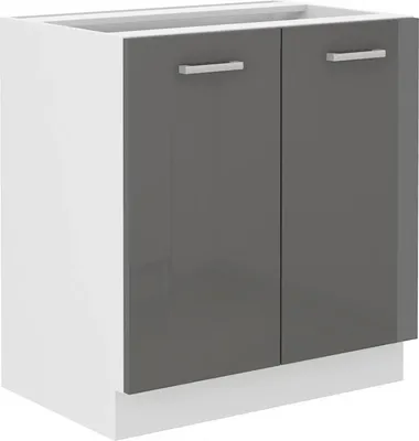 Produktbild von Zweitüriger Unterschrank SAEED – Breite 80 cm, Grau / Weiß