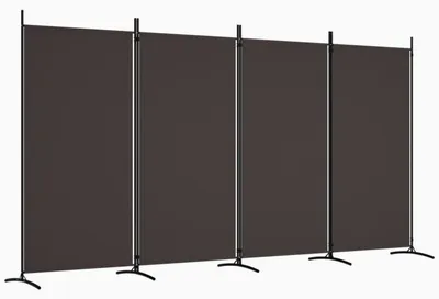 Produktbild von Paravent Stoff Raumteiler Trennwand Balkon Sichtschutz Stellwand Freistehend Faltbar Braun 346x180 cm