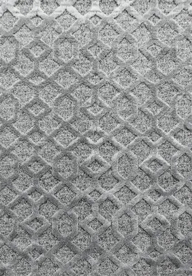 Image de Teppium Tapis Couloir 80x150 cm Gris Effet 3D Relief Shaggy Style Scandinave Motif Losanges Moderne Doux Facile d’Entretien pour Couloir Entrée Cuisine Chambre