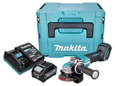 Productafbeelding van Makita GA 047 GM101 Accu haakse slijper 40 V max. 125 mm X-LOCK Brushless + 1x oplaadbare accu 4.0 Ah + lader + Makpac
