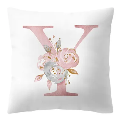 Image de Housse de Coussin Microfibre Peach, Lettre Y, 44cmx44cm