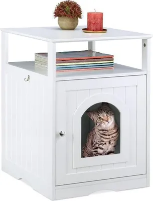 Immagine prodotto di Armadietto per gatti bianco con ripiano