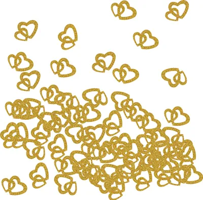 Produktbild von Oblique Unique Herz Konfetti Glitzer Streu Deko für Hochzeit JGA Junggesellinnenabschied Valentinstag Tisch Deko - gold