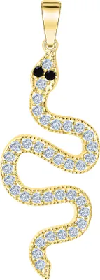 Produktbild von V Anhänger 375/- Gold 3,2cm gelb Zirkonia 334340044-2