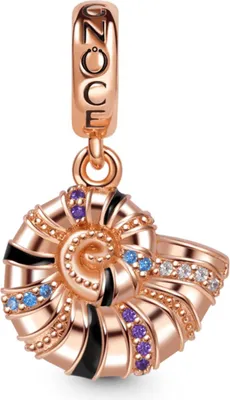Produktbild von Gnoce Charm Anhänger Muschel EMC017 Silber rosévergoldet