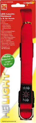 Produktbild von Heitech LED Leucht-Halsband für Hunde - rot - 2,5 x 50-55 cm