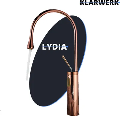 Produktbild von Lydia | Hotel Rosegold Badarmatur | Edelstahl Wasserhahn Für hohe Waschbecken |Mischbatterie 2 Anschlüsse | Hochdruck Armatur hoch |Badezimmer