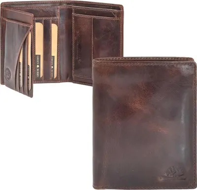 Zdjęcie produktu dla Greenburry Wytrzymały portfel skórzany 10x12 cm brązowy