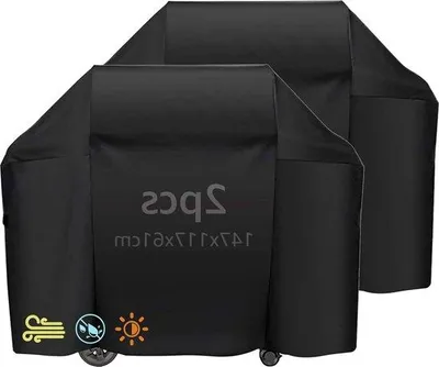 Image de Grande toile imperméable et résistante pour barbecue à gaz, 147 x 61 x 117 cm, toile Oxford noire