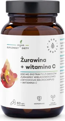 Zdjęcie produktu dla Suplementy diety Aura Herbals Żurawina 800 Mg I Witamina C 200 Mg (60 kaps.) BI7904