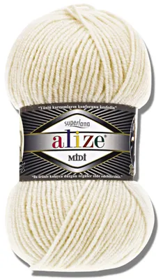 Productafbeelding van Alize 1x 100g Superlana Midi garen, effen kleur, geschikt voor haken en breien (599)