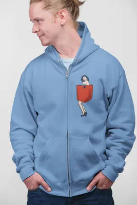 Produktbild von D&B Uni Hoodie ZIPPO00025 Girl Hellblau-Größe L