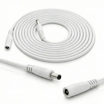 Obrázek produktu pro Prodlužovací kabel pro LED pásky a bezpečnostní kamery, 5,5 x 2,1 mm, bílý, 0,5 m