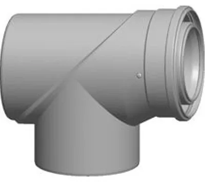 Obrázek produktu pro Revizní T-kus Wolf DN110/160 90Gr pro vzduchové/spalinové potrubí, bílý, zásuvný