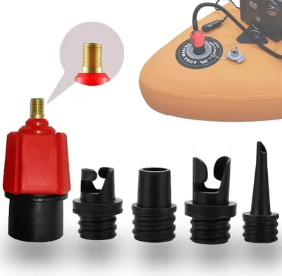 Produktbild von Paddleboard-Pumpenadapter, FIPASEN Aufblasbarer Luftventilkonverter mit 4 Gasdüse für Schlauchboote/Stand Up Paddle Board/Aufblasbares Bett/Beiboot, Sup Ventil Adapter für Kompressor