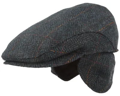 Ohrenschutz Flatcap aus Wolle von Hut-Breiter in blau