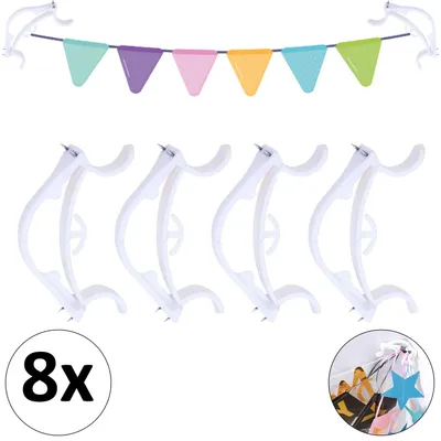 Productafbeelding van Slingerklemmen Voor Slingers Ophangen - Verjaardag Versiering - Hoekklemmen - 8 Stuks
